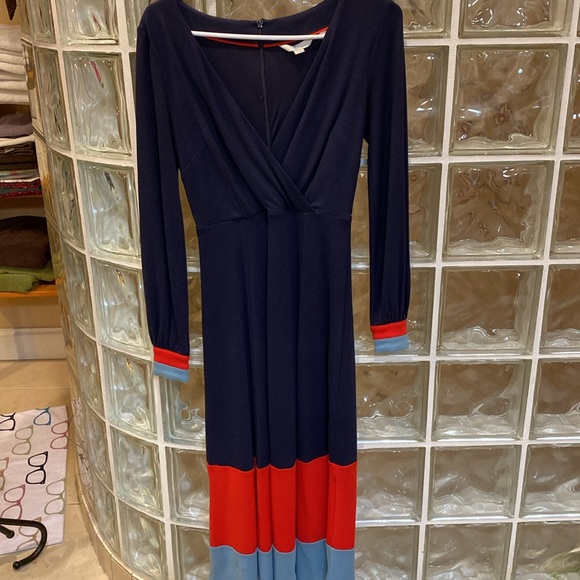 Boden navy jersey midi dress - Picture 2 of 8